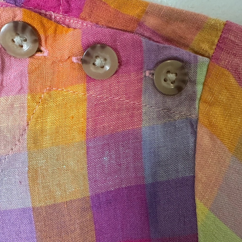 Lands' End Colorful Plaid Blouse Size XS - Picture 4 of 11